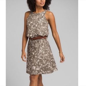 Prana Mandoline Green Cream Dress Large NWT